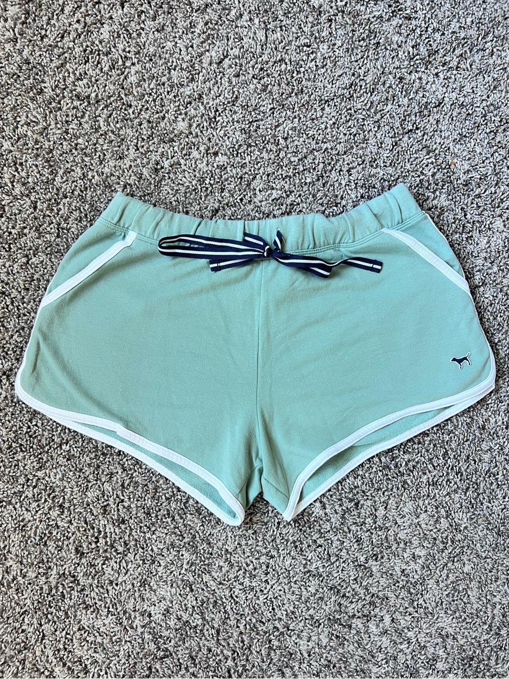 PINK Victoria's Secret Mint Green Dolphin Shorts with White Trim